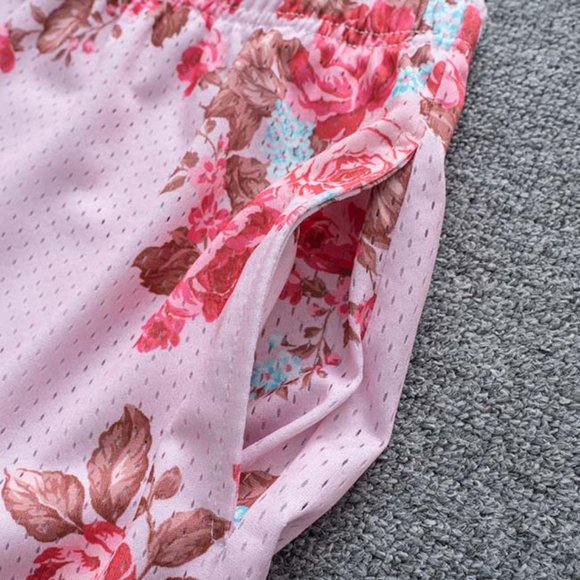 Eric Emanuel Logo Floral Print CASUAL Shorts in Pink - Picture 2 of 6